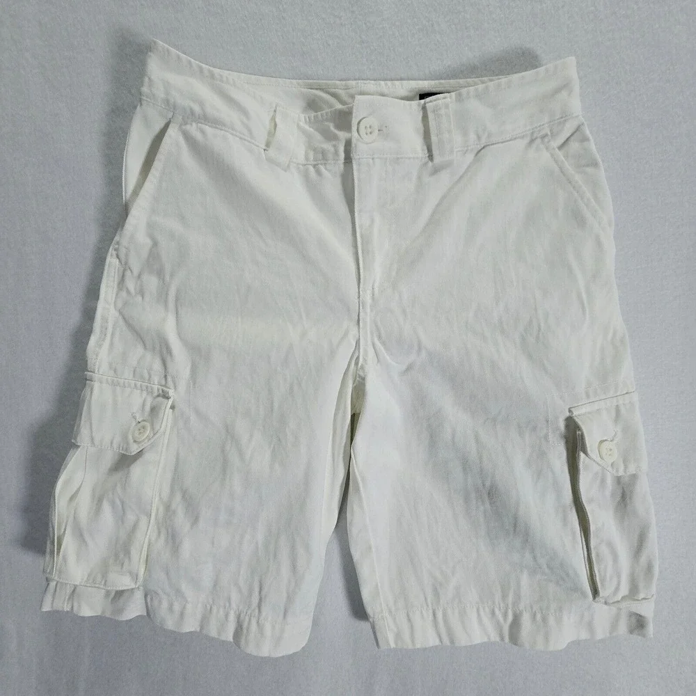 Polo Ralph Lauren Shorts Cargo Boys Size 14 Vintage White Waist 28in Inseam 10in